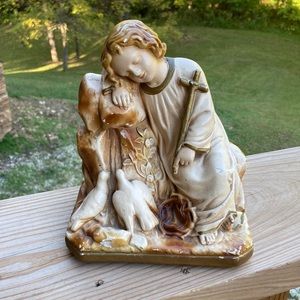 Antique Christ child statue with Doves